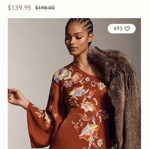 FARM Rio One Shoulder Dress in Brown and Floral